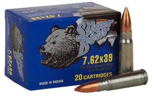 7.62X39mm 20 Rounds Ammunition Bear 123 Grain Full Metal Jacket